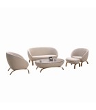 Outdoor Sofa Set - Broadway - integrated MarinePLUS leather - Cream 