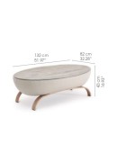 Outdoor Sofa Set - Broadway - integrated MarinePLUS leather - Cream 