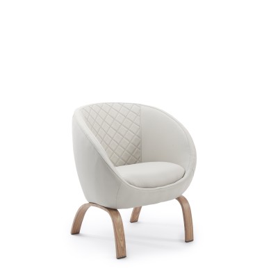 Outdoor Armchair Broadway - integrated MarinePLUS leather - Cream - 86x84x84cm