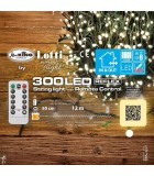 Λαμπάκια LED Σειράς με Μπαταρίες - Θερμό Λευκό με Πράσινο Καλώδιο - 12+0,5m   IP44 (300 LED) Λαμπάκια σε σειρά