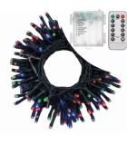 Λαμπάκια LED - ΠΟΛΥΧΡΩΜΟ - 300 LED ø5mm 4AA 15F με τηλεχειριστήριο 0,5+12m