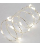 String LED Lights - Cold White with Silver Metal Cable - 16m (160 microLED) Battery-Operated IP44 String Lights String LED Lights - Cold White with Silver Metal Cable - 16m (160 microLED) Battery-Operated IP44 String Lights