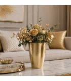 Vase Padina, Decoration, H 56 cm, Metal, Gold aluminium gold