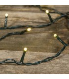 String LED Lights with solar panel   - Warm White with Green Cable - 50m (1000 LED) String Lights