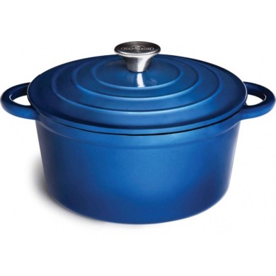 Porcelain Enamel Cast Iron Casserole with Lid Napoleon - Blue - 4L - Ø24 × H17cm