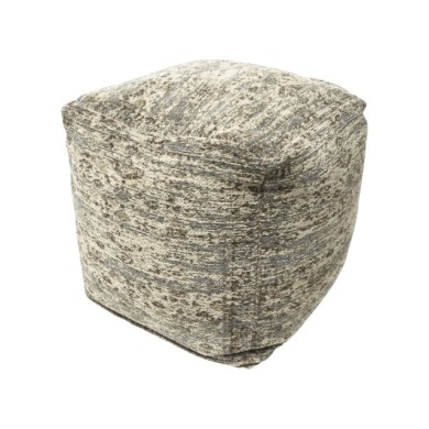 Pouffe Jacquard Black/Grey/Offwhite 40x40x40m