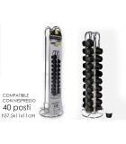 Capsule Holder Steel with 40 places - Silver 12.5x25.7cm