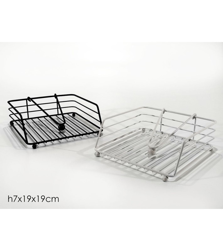 Napkin Holder - Black/Silver 19x19x7cm (2 designs) Napkin Holder - Black/Silver 19x19x7cm (2 designs)