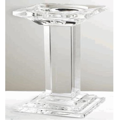 Candle Holder - Crystal Pillar - Transparent - S