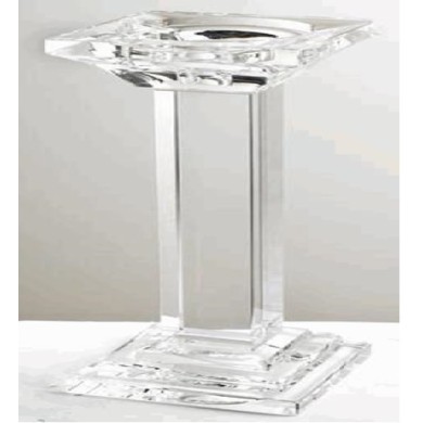 Candle Holder - Crystal Pillar - Transparent - L