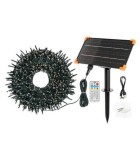 String LED Lights with solar panel   - Warm White with Green Cable - 20+4m (1000 LED) IP44 String Lights