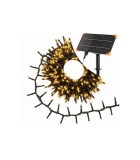 String LED Lights with solar panel   - Warm White with Green Cable - 20+4m (1000 LED) IP44 String Lights