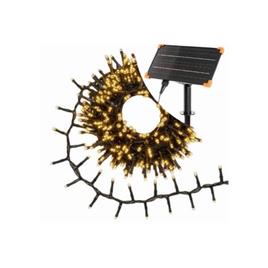 String LED Lights with solar panel - Warm White with Green Cable - 20+4m (1000 LED) IP44 String LED Lights with solar panel - Warm White with Green Cable - 20+4m (1000 LED) IP44