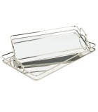 S/2 TRAY METAL WITH MIRROR M SILVER 42x25.5x5.5cm / 36x22x5.5cm S/2 TRAY METAL WITH MIRROR M SILVER 42x25.5x5.5cm / 36x22x5.5cm