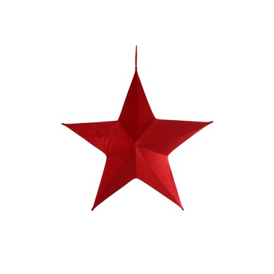 Hanging Decorative Star- Maria –Velvet - Red – D80cm Hanging Decorative Star- Maria –Velvet - Red – D80cm