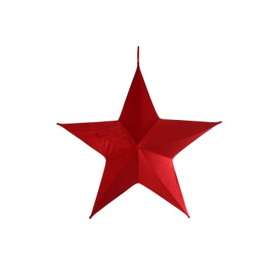 Hanging Decorative Star- Maria –Velvet - Red –D110cm Hanging Decorative Star- Maria –Velvet - Red –D110cm