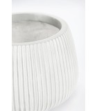 Flower Pot - Ribbed Bomb - White - D24x16cm
