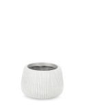 Flower Pot - Ribbed Bomb - White - D24x16cm
