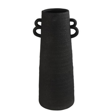 Decorative Vase with Handles - Black - 20x17x44cm