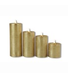 Battery Candle Pillar LED -  Lyon - Gold - 7x7,5xH8cm