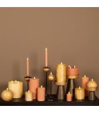 Battery Candle Pillar LED -  Lyon - Gold - 7x7,5xH8cm