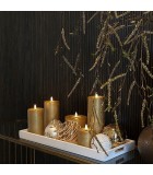 Battery Candle Pillar LED -  Lyon - Gold - 7x7,5xH8cm
