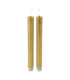 Battery Dinner Candle LED - Lyon - Gold 2x2,2xH24cm (2pcs)