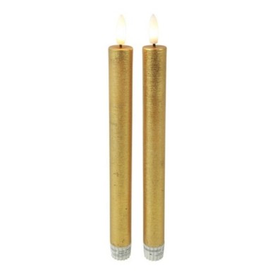 Battery Dinner Candle LED - Lyon - Gold 2x2,2xH24cm (2pcs)