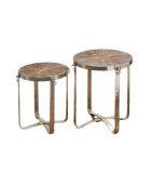 Side table - Vilano - Brown/Silver - D42xH50cm