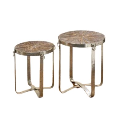 Side table - Vilano - Brown/Silver - D42xH50cm Side table - Vilano - Brown/Silver - D42xH50cm