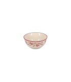BOWL CYRIL - BEIGE WITH BORDEAUX PATTERN - 15x7CM