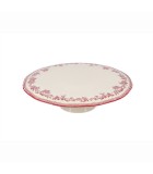 Cake Stand Cyril - Beige With Bordeaux Pattern - 32,5X9Cm