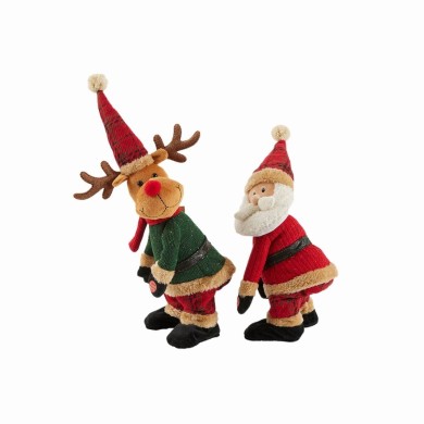 Decorative Figures - Santa/Reindeer - Multicolor - H38cm - Music/Movement (2 assorted designs) Decorative Figures - Santa/Reindeer - Multicolor - H38cm - Music/Movement (2 assorted designs)