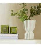 DECORATIVE VASE VEA - DRAPED WHITE - 17x13,5x22CM DECORATIVE VASE VEA - DRAPED WHITE - 17x13,5x22CM