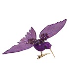 Decorative Bird with Clip – Rural – Purple – H3CM