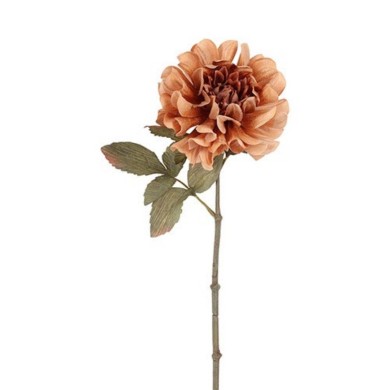 Artificial Dahlia Flower - Light Brown - 13x13x57cm