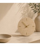 TABLE CLOCK ZONE - TRAVERTINE BEIGE - 20CM TABLE CLOCK ZONE - TRAVERTINE BEIGE - 20CM