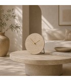 TABLE CLOCK ZONE - TRAVERTINE BEIGE - 20CM TABLE CLOCK ZONE - TRAVERTINE BEIGE - 20CM