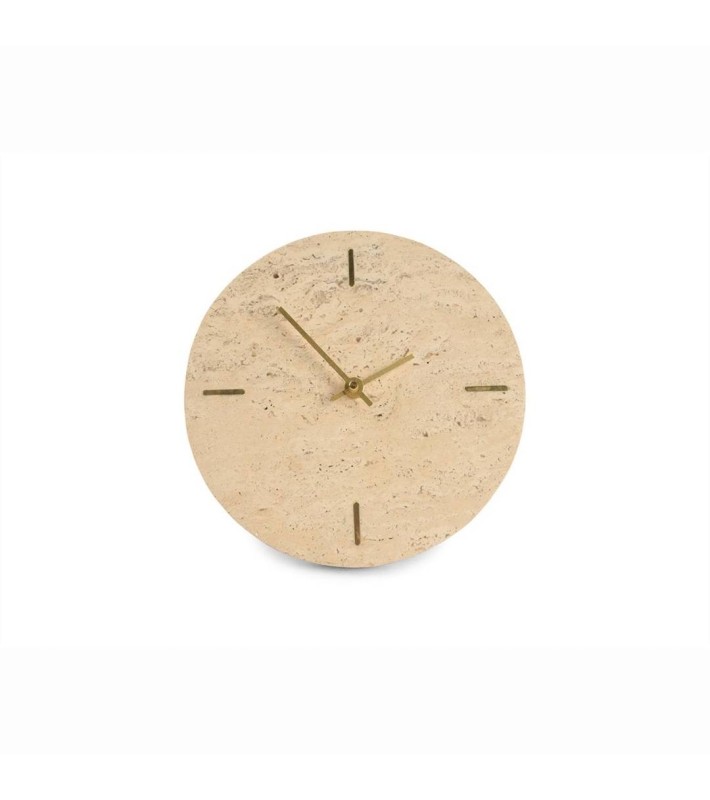 TABLE CLOCK ZONE - TRAVERTINE BEIGE - 20CM TABLE CLOCK ZONE - TRAVERTINE BEIGE - 20CM