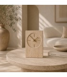TABLE CLOCK ZONE - TRAVERTINE BEIGE - 12x18CM TABLE CLOCK ZONE - TRAVERTINE BEIGE - 12x18CM