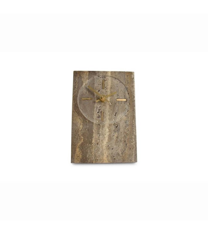 TABLE CLOCK ZONE - TRAVERTINE GREY - 12x18CM TABLE CLOCK ZONE - TRAVERTINE GREY - 12x18CM