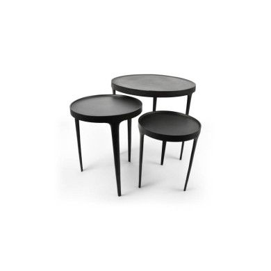 Side Table Set Duro- Black (3pcs)