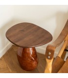 Side Table Mio - Red Clay With Wooden Tabletop - 41X36X40Cm Side Table Mio - Red Clay With Wooden Tabletop - 41X36X40Cm