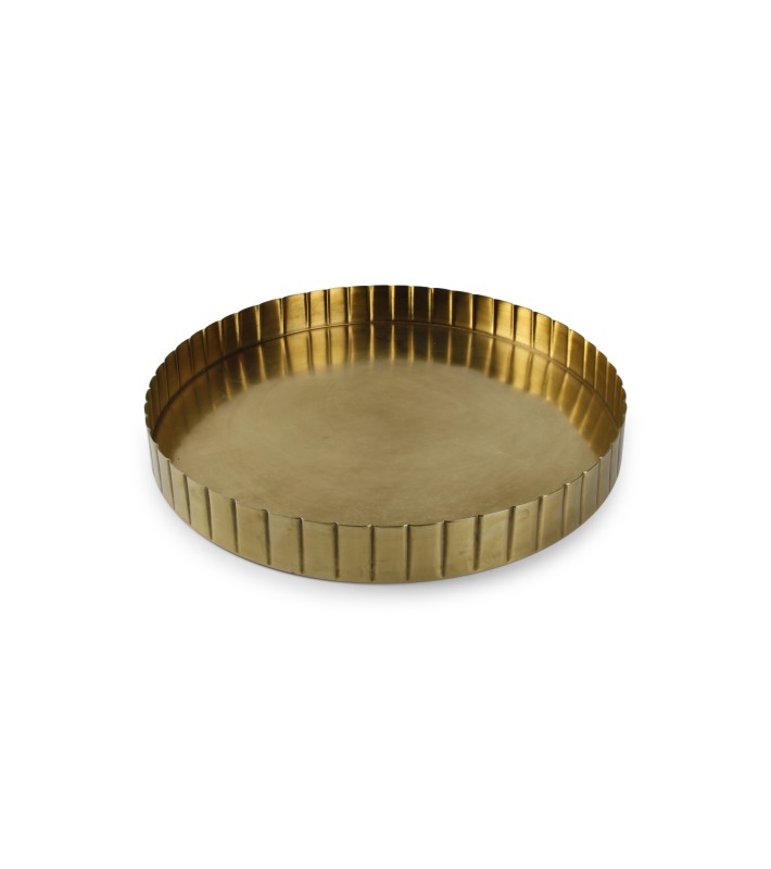 Διακοσμητικό Δοχείο - Servo - Χρυσό με ρίγες - 46xΥ5cm Διακοσμητικό Δοχείο - Servo - Χρυσό με ρίγες - 46xΥ5cm
