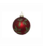 Ornament Ball - Ilex - Red/Leaf - Ø10cm Ornament Ball - Ilex - Red/Leaf - Ø10cm
