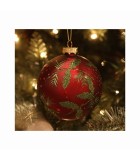 Ornament Ball - Ilex - Red/Leaf - Ø10cm Ornament Ball - Ilex - Red/Leaf - Ø10cm