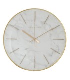 Decorative Wall Clock - White Marble - 35x35x5cm