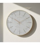 Decorative Wall Clock - White Marble - 35x35x5cm