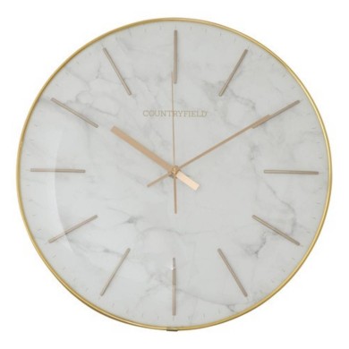 Decorative Wall Clock - White Marble - 35x35x5cm