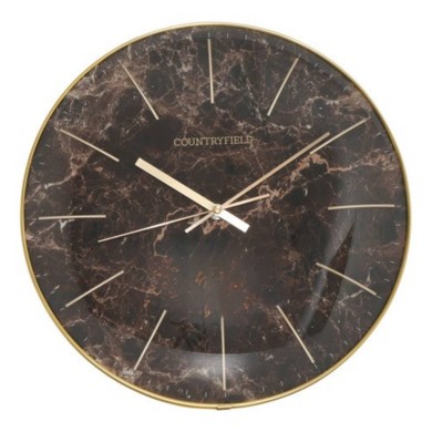 Decorative Wall Clock - Brown Marble - 35x35x5cm